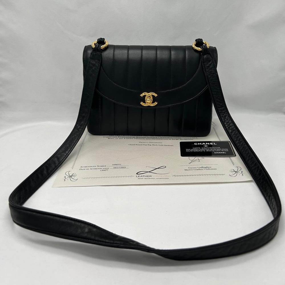 Vintage Chanel Mademoiselle Round Flap 24K Gold Hardware